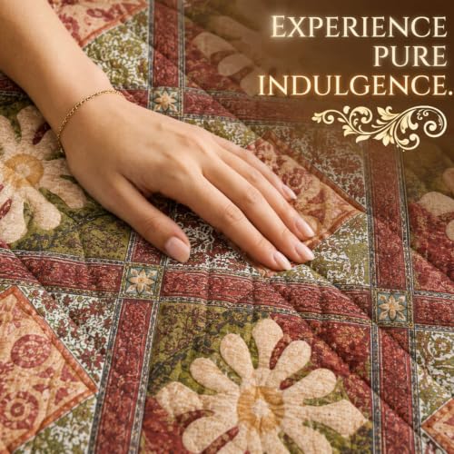 Image of BSB HOME 220 GSM Microfiber Comforter for Double Bed, Ultra Soft Quilted AC Comforter, Lightweight All Season Blanket, Breathable, Durable & Skin Friendly, 86 x 90 Inches (220 x 230 cm) - Rust Red
