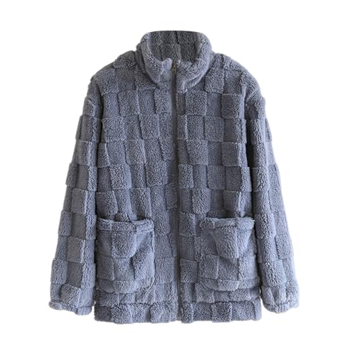Zanisouta Pyjama en flanelle polaire pour femme - Cardigan d'hiver - Veste de transition chaude - Chemise de maison épaisse - Chemise de loisirs tricotée -...