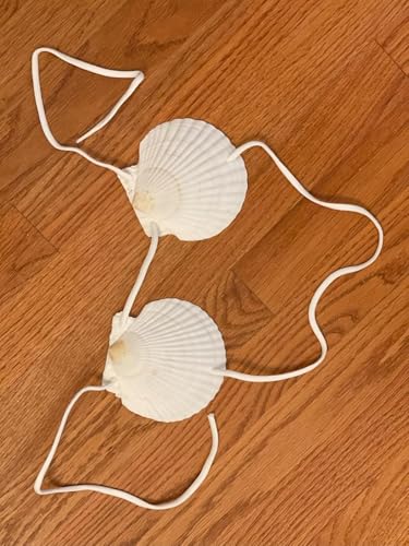 Mermaid Seashell Bra with Cord Hawaiian Shell Bikini Top Fashion Chest Chain for Women bodychain White3