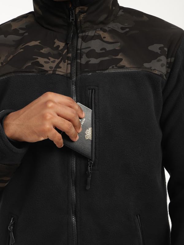 Image of MOUNTMILLER Men's Ripstop Dual Superbond HLKN Fleece Tactical Jacket | Water Repellant | Multi-Pocket | Abrasion-Resistant | Ideal for Outdoor, Hiking & Trekking