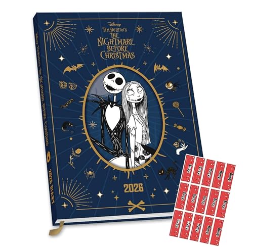 Danilo Promotions LTD Nightmare Before Christmas Diary 2026 A5 Weekly Planner Calendar Gift Present with FREE Organising Stickers Included