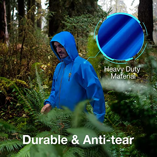 image for TIDEWE Rain Suit, Waterproof Breathable Lightweight Rainwear (Blue Siz