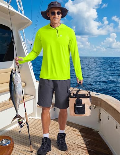 Image of PINSPARK Men's UPF 50+ Sun Shirts Long Sleeve Fishing Hoodie, UV Protection Rash Guard for Outdoor Hiking Running Swim Shirt