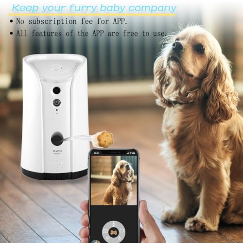 SKYMEE-Dog-Camera-Treat-Dispenser-24G5G-WiFi-Remote-Pet-Camera-with-Two-Way-Audio-and-Night-Vision-Compatible-with-Alexa