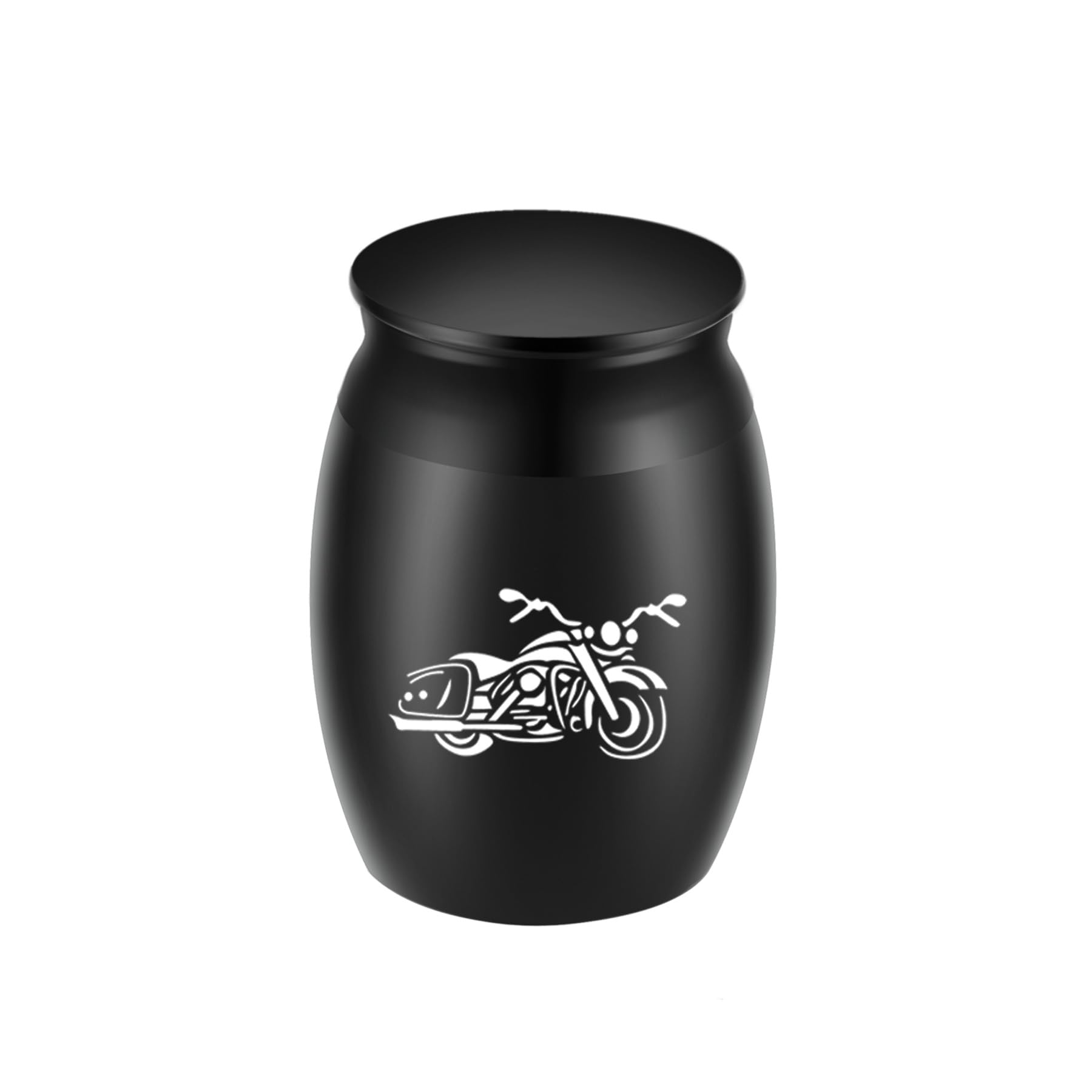 BGAFLOVE Urns for Human Ashes, Super Small 1.6" High Keepsake Urn Mini Cremation Urns for Ashes, Memorial Ashes Holder, Handcrafted Decorative Urns Engraved - Motorcycle