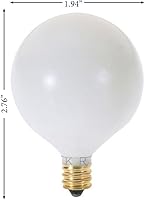 Vista 2 de KOR (Paquete de 10) bombillas decorativas G16.5 (E12) con forma de globo de base de candelabro, acabado blanco, incandescente 120V G16 12 (25)