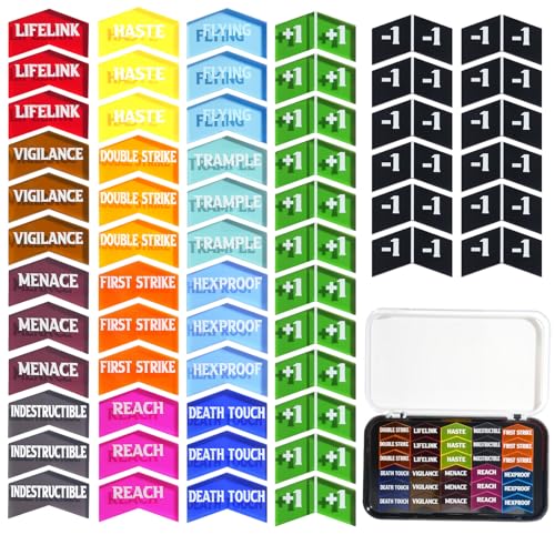 60 PCS MTG Keyword Counters Buff Abilities Counter Tokens with Box for Magic The Gathering