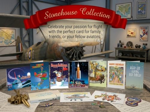 Image of Stonehouse Collection | Funny Vintage Airplane Pilot Note Card | 10 Boxed Air Plane Take Off Note Cards & Envelopes | Pilot Gift (No. 1 for Take Off)