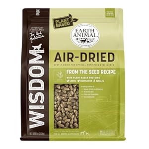 Earth Animal Wisdom Air Dried Dog Food | from The Seed Recipe Premium Natural Dog Food | Plant-Based | All Breeds & Ages | Made in The USA | 8 Pound Bag