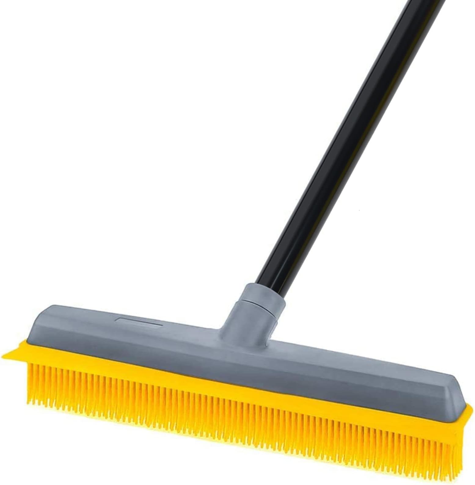 Rubber Floor Brushes, Artificial Grass Cleaner Brush with 150 CM Long Handle,Indoor Broom with Squeegee Edge for Carpet Pet Hair Sweeping,Push Broom for Hardwood Vinyl Yard outdoor Floor Cleaning