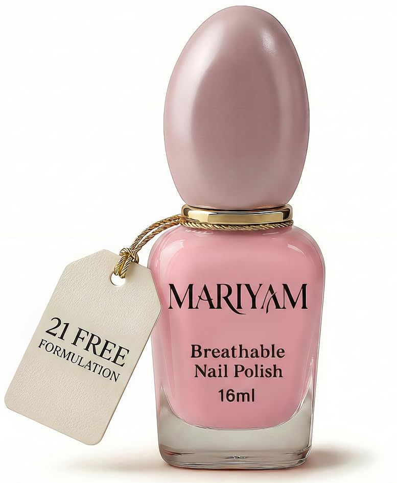 Mariyam Breathable Halal Nail Polish Washable Vegan Quick Dry Non Toxic Peel Off Water Based Cruelty Free 11 Free Wudu Friendly - LARGE 16 ml bottle (Pink)