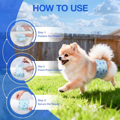 Image of Dog Diapers Male Disposable, Belly Bands for Male Dogs, S 26pcs | Wetness Indicator Leak-Proof Belly Bands for Male Dogs, Adjustable Male Dog Diapers for Puppy Training, Urinary Incontinence