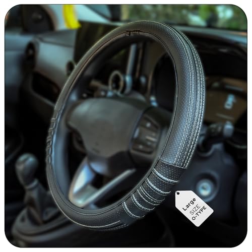 Image of CONTINENTAL [DuraGrip] O Type Large Size Steering Wheel Cover Build with Premium Vegan Leather Anti Slip Steering Cover.