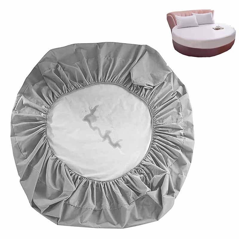 Coprimaterasso rotondo impermeabile, elastico, per letto matrimoniale, in tinta unita, diametro 220 cm, traspirante e facile da pulire