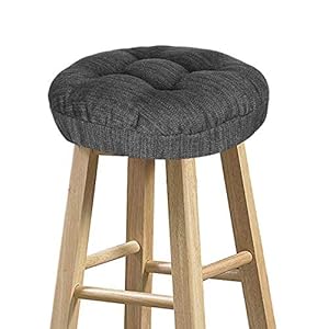 baibu Stool Covers Round, Super Soft Round Bar Stool Cushion Covers Seat Cushion – One Cushion Only(Gray-Black,12″ (30 cm)