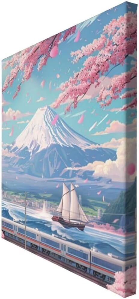 Japan Scenery Paint by Numbers for Adults Beginners, DIY Adult Paint By Number Kits On Canvas With Frame, Acrylic Paint by Numbers Kits Hobby Easy Crafts Art Kits, Wall Art Home Decor 12x12 inch FA-16