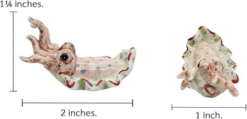 Miniatura 2 de WitnyStore Pequeña figura de ballena jorobada negra de 2 pulgadas de largo, hecha a mano, pintada a mano, peces de cerámica y mamíferos marinos,