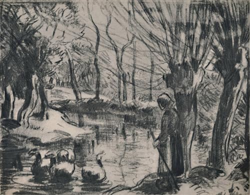 Tableaux la Goose Girl Pissarro art mural pour sublimer la décoration du salon moderne