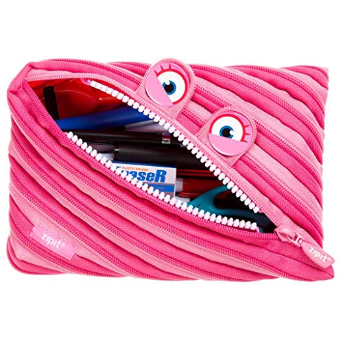 Image of ZIPIT Wildlings Large Pencil Case for Girls, Cute Zipper Pouch for Kids and Teens, Stationery Bag for School ,Pink