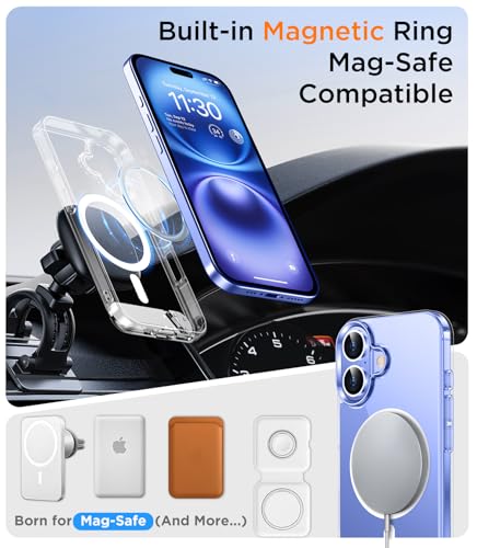 Image of Magnetic Compatible with iPhone 16 Plus Case, [Built-in Invisible Kickstand][Compatible with MagSafe] [Military Grade Shockproof] Slim Thin Phone Case for iPhone 16 Plus 6.7 inch