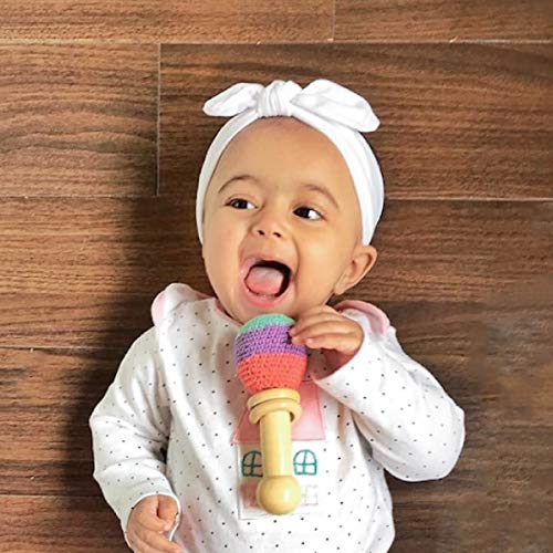 Shumee Wooden Crochet Shaker Rattle & Teething Toy for Infants, Babies (6 Months+) - Organic, Natural, Grasping, Clutching Montessori Shake Toy - Polished with Beeswax (Pastel Colors) - Thumbnail 5