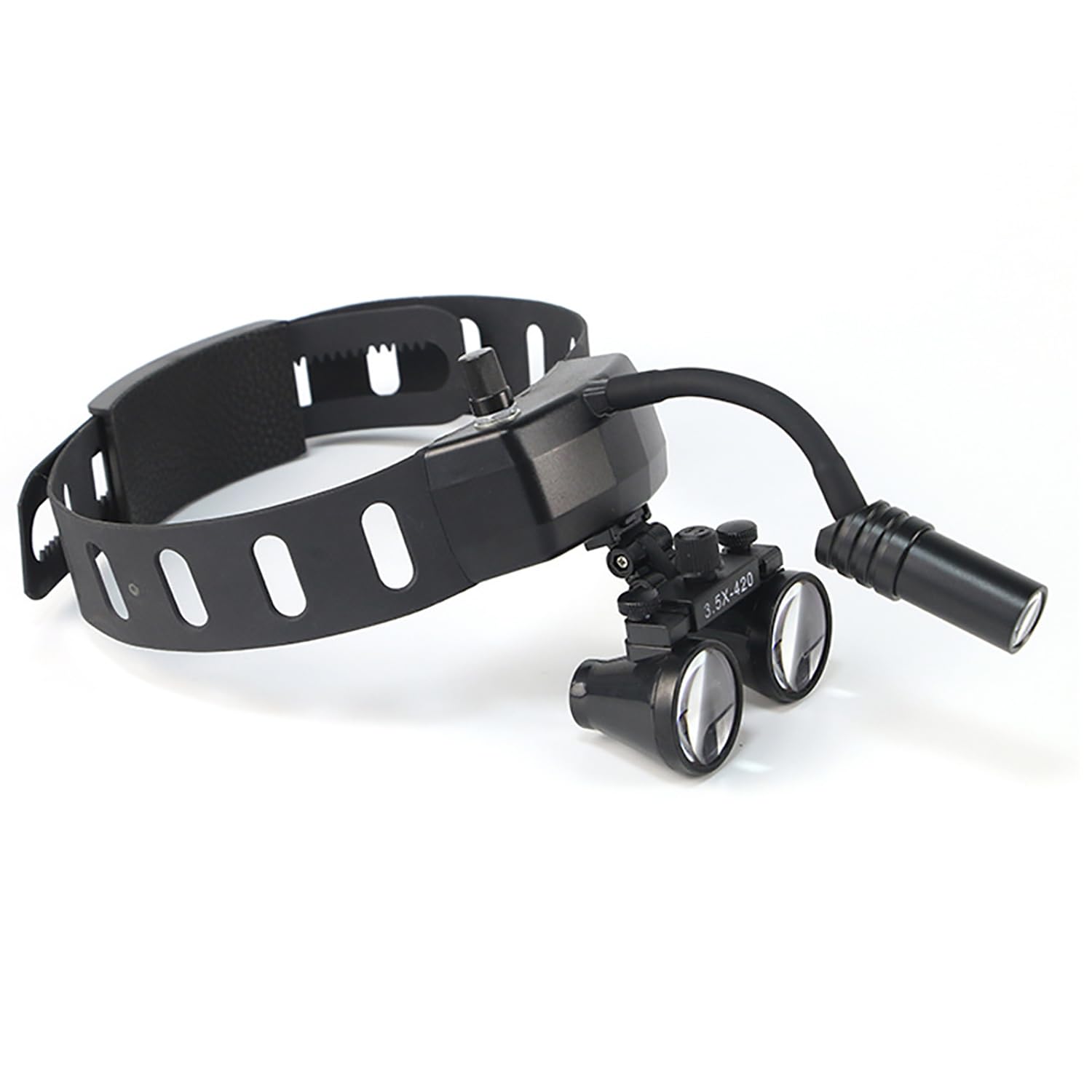 Chirurgische Binokulare Lupenbrille, 3.5X Chirurgische Lupe Mit 3W Medizinischem Scheinwerfer, Tragbarer Scheinwerfer, Arbeitsabstand 320-420mm, Kopfmontiertes Licht Für Oral, Otolaryngologie