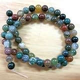BSI - Strand of 65pcs Natural Indian Agate Gemstone Round Beads 6mm ~ Mountain Mix