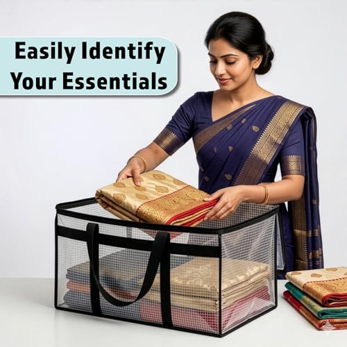 Image of Storite Transparent Storage Bag 82L Transparent Checks - 57x40x36cm