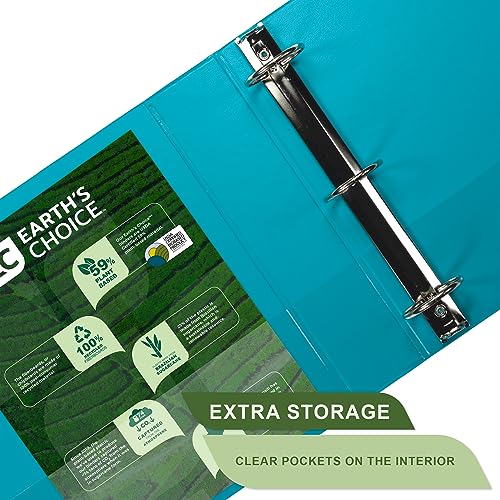 Samsill Fichário de visualização de 3 anéis, cores da moda, durável, da Earth's Choice, anel redond