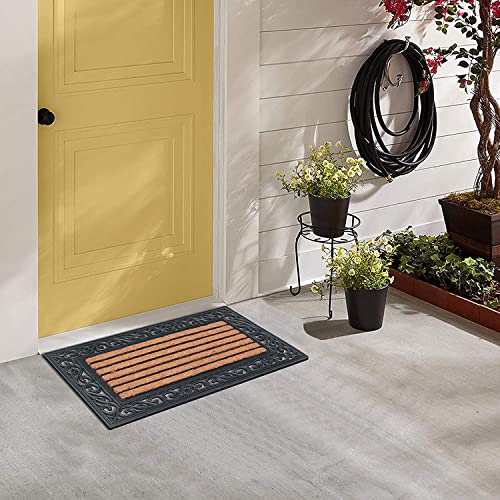A1Hc Natural Coir And Rubber Large Door Mat, 18X30, Thick Durable Doormats For Indoor Outdoor Entrance, Heavy Duty, Thin Profile Door Mat, Easy To Clean,Long Lasting Front Door Entry Doormat #TOP3