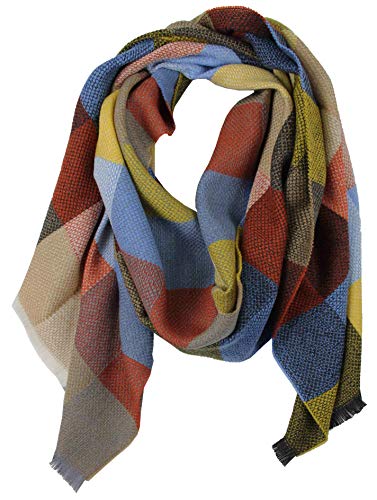 Foulard d'hiver Rotfuchs contre le vent froid écharpe douce à carreaux multicolore