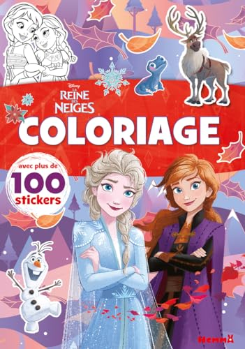 Disney La Reine des Neiges – Coloriage avec plus de 100 stickers – Livre de coloriage avec stickers – Dès 4 ans