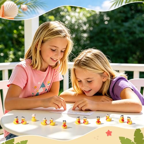 Image of 50 Pcs Sunglasses Ducks Toy Figures, Mini Resin Ducks Bulk | Tiny Duck Figurine Dress up Game Toy for Summer Party Favors (Sunglasses Duck)