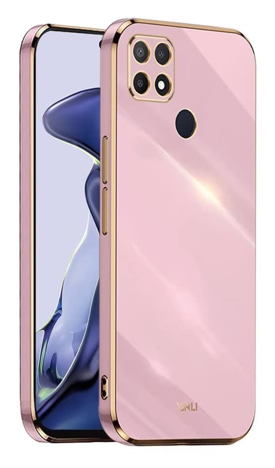 EASSGU Marco Electrochapado Funda para OPPO A15 (6.52' Inches) Carcasa Protectora de Color de Silicona TPU Suave - Morado