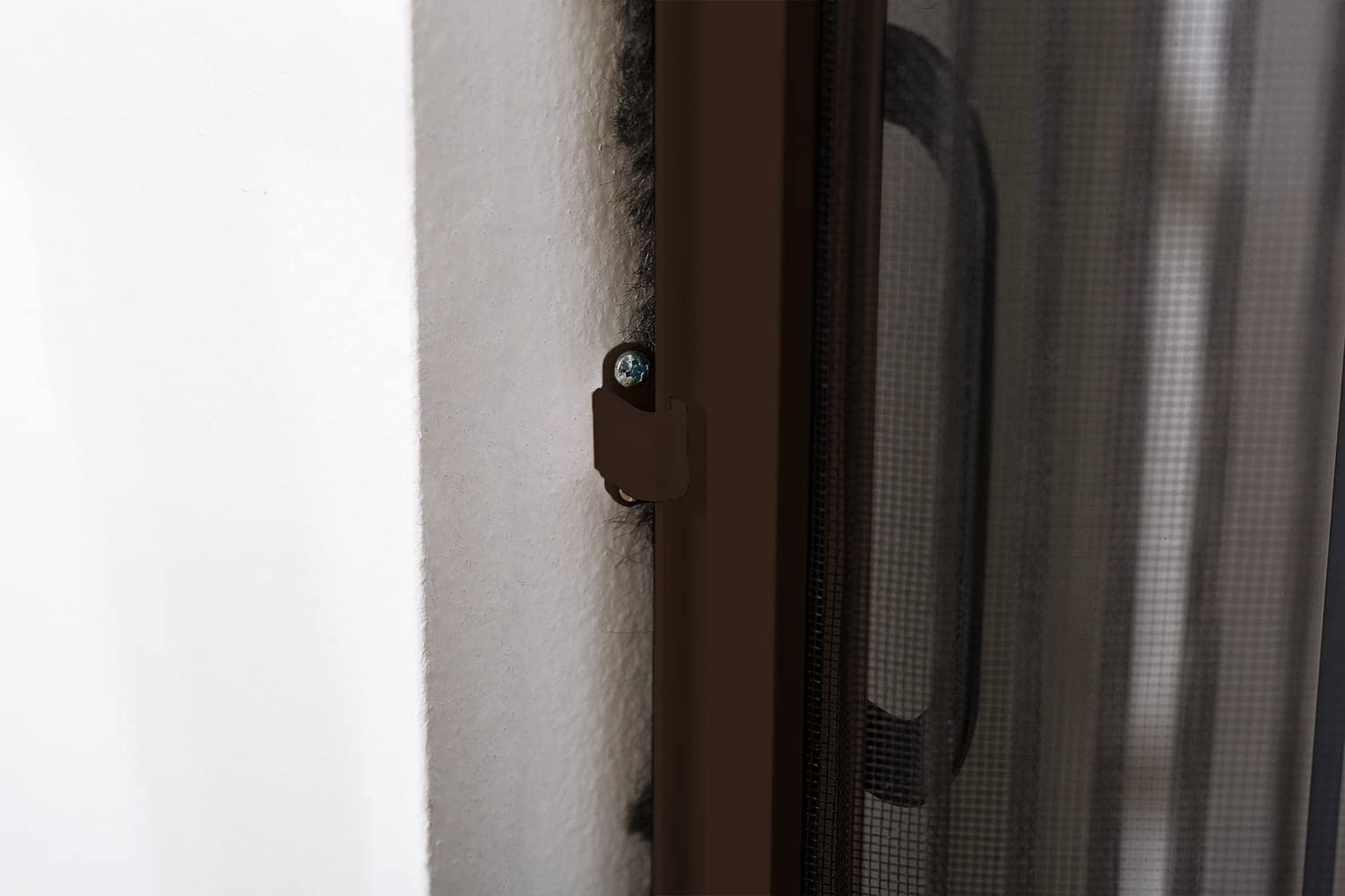 empasa Insektenschutz Fliegengitter Schiebetür Gaze Plissee Tür | aus Aluminium, individuell zuschneidbar, Größe:125 x 220 cm, Farbe:braun