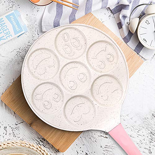 Haufson Pink Smiley Faces Pfannkuchenpfanne | Natürliche PFOA-freie Antihaftbeschichtung | Professionelles Küchengeschirr für Ihr Zuhause (Pink) Cover
