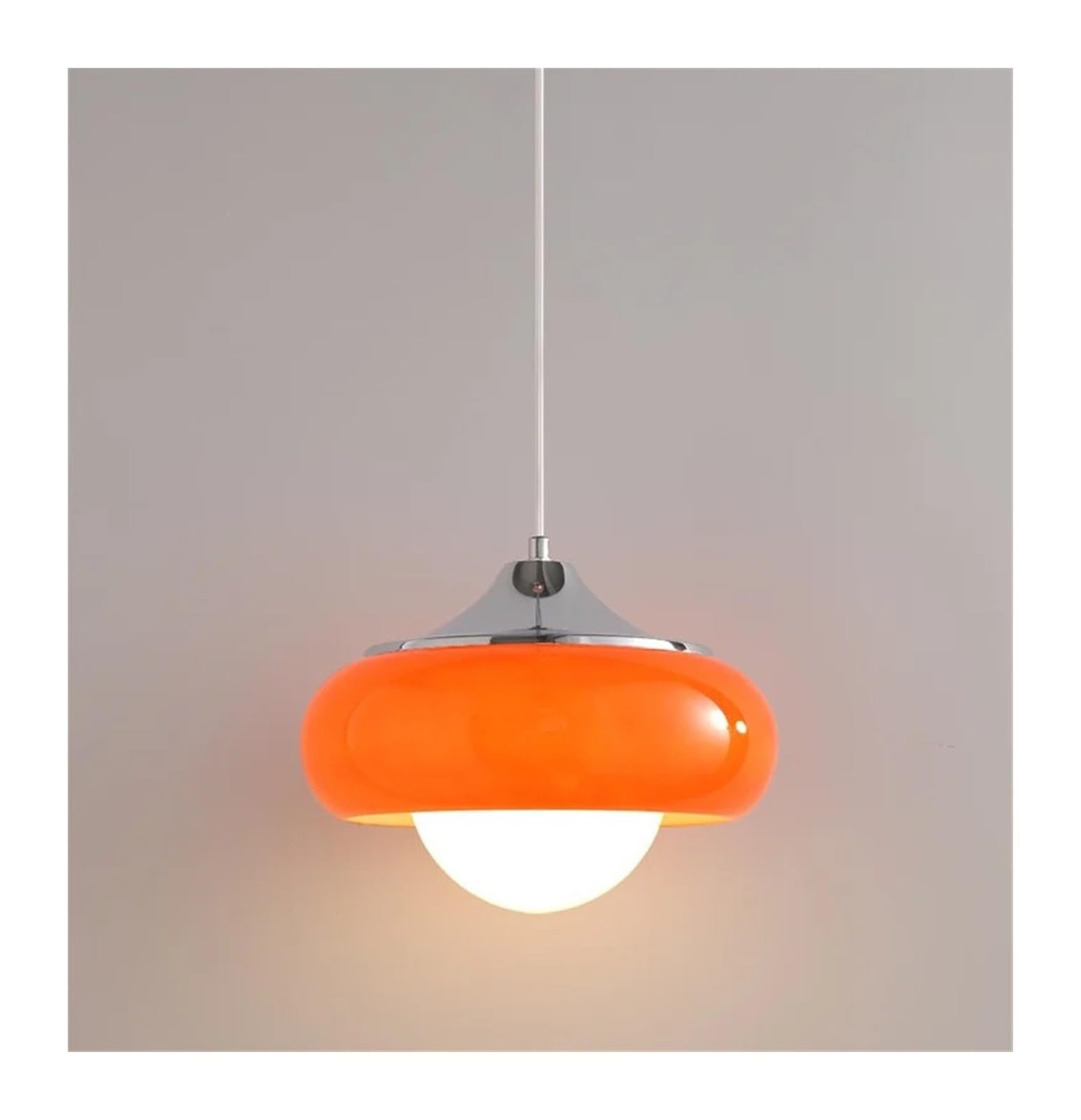 Bauhaus średniowieczny szklany żyrandol wiszący styl retro sypialnia stolik nocny salon design (czerwony, zimny)