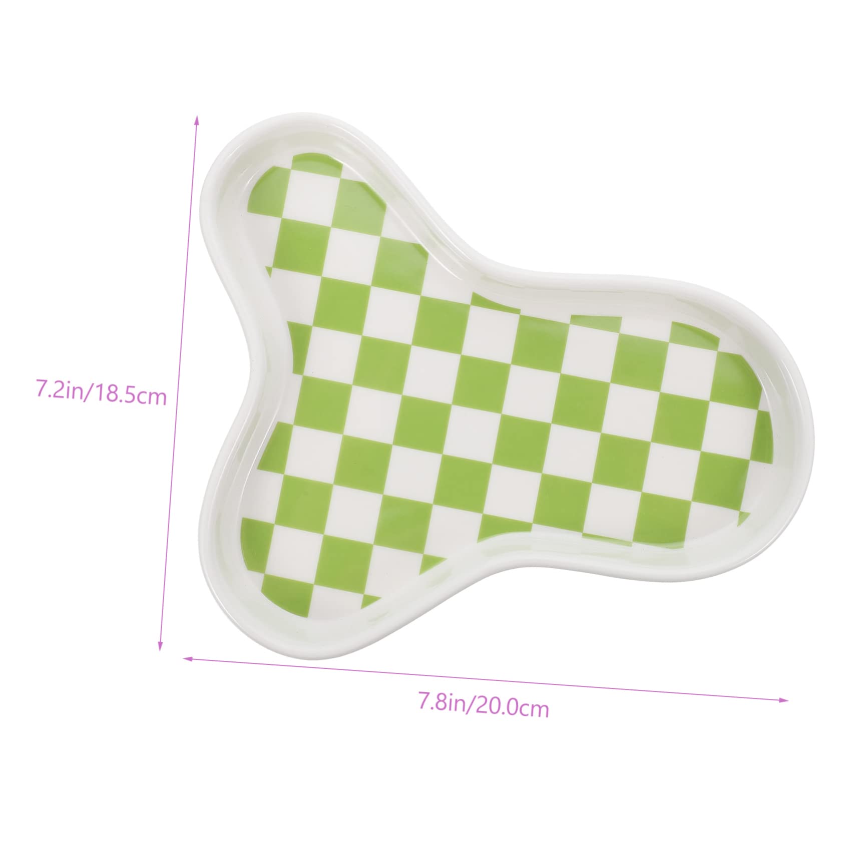 OUNONA Elegant and Checkered Ceramic Serving Plate Multi Functional Decorative Dish for Snacks Fruits and Desserts for Family Reunions Birthday Parties and Home