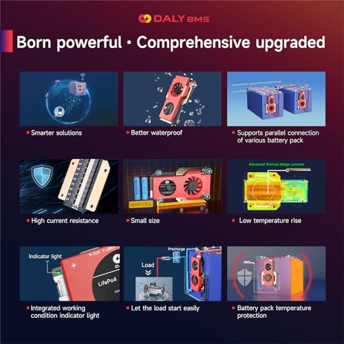 DALY BMS 36V 12S 500A Lifepo4 with WiFi Module and CAN 485 Communication Protection Board for LifePO4 Lithium Battery Pack Electric Outboard Motors Solar3