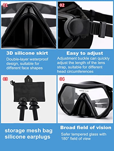 image for Aqua A Dive Sports snorkeling Gear Snorkel mask Scuba Set Scuba mask D