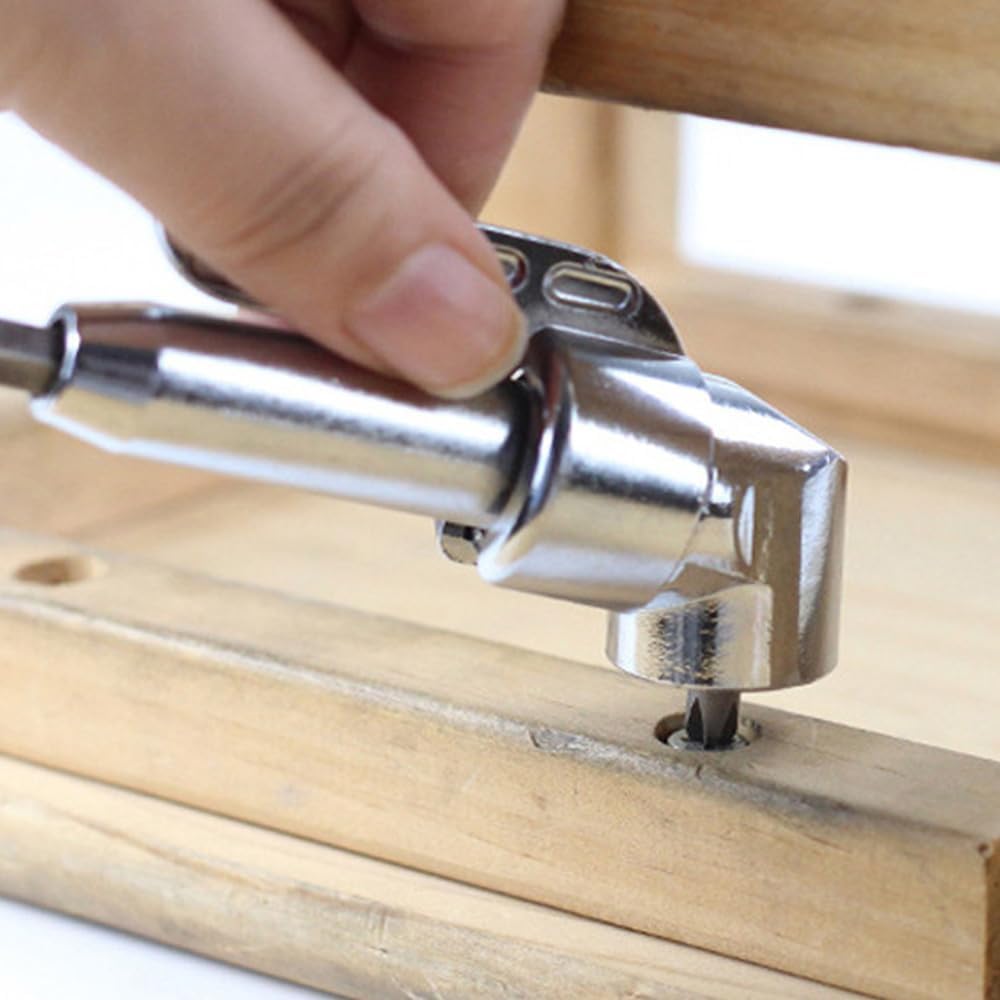 12 Pezzi Trapano Mandrino Avvitatore Angolare Kit, 105 Gradi Prolunga Accessori Snodo Avvitatore, 1/4" Porta Inserti per Punte Adattatore
