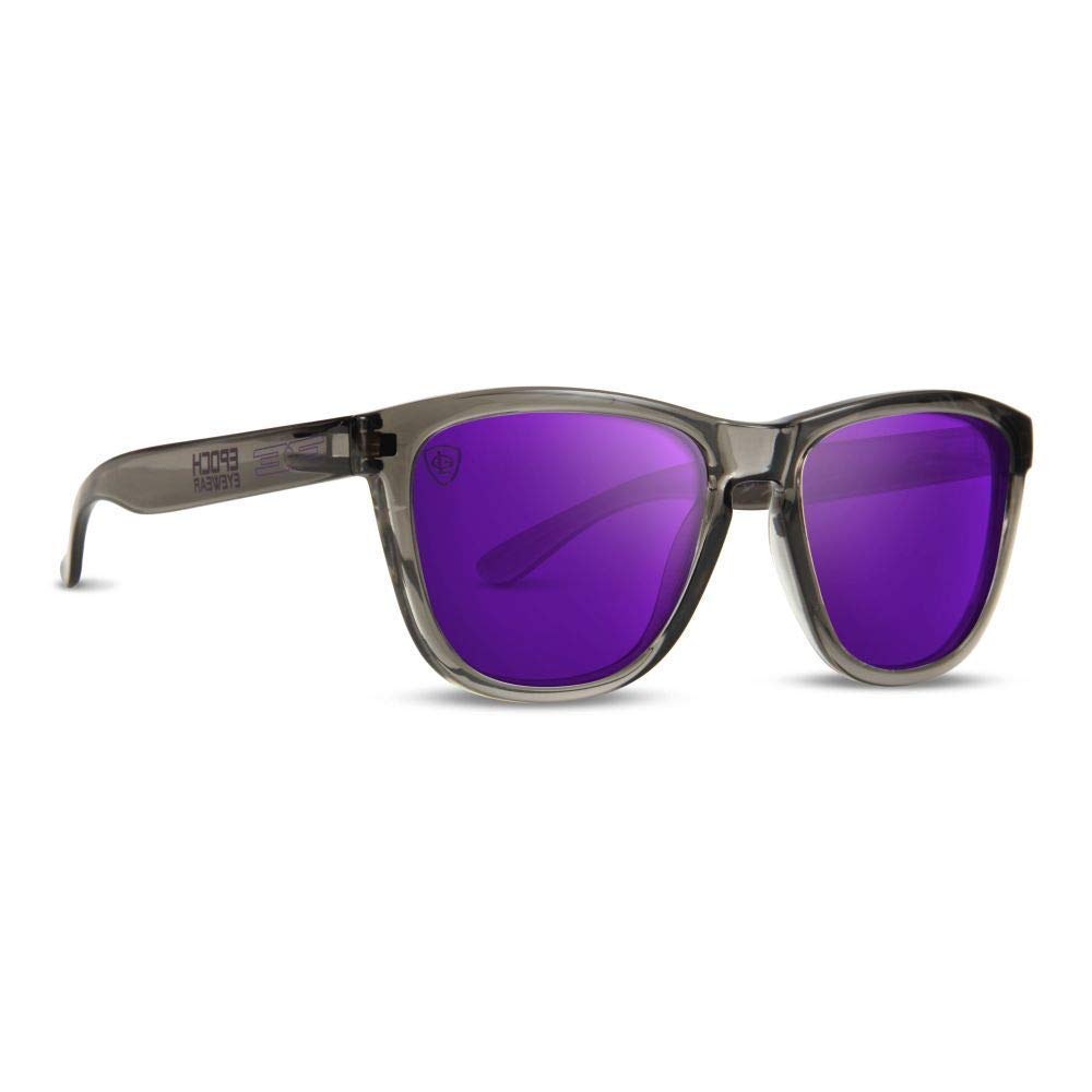 Epoch Eyewear LXE Skateboarding Sport Sunglasses Grey with Purple Mirror Lens