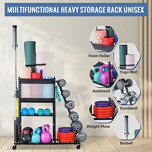Mythinglogic Dumbbell Rack For Home Gym, Weight Rack For Dumbbells Hold Up To 420 Pounds, Multifunctional Yoga Mat Holder For Barbell Plates And Kettlebells, Home Gym Storage Rack Made Of Steel #TOP1