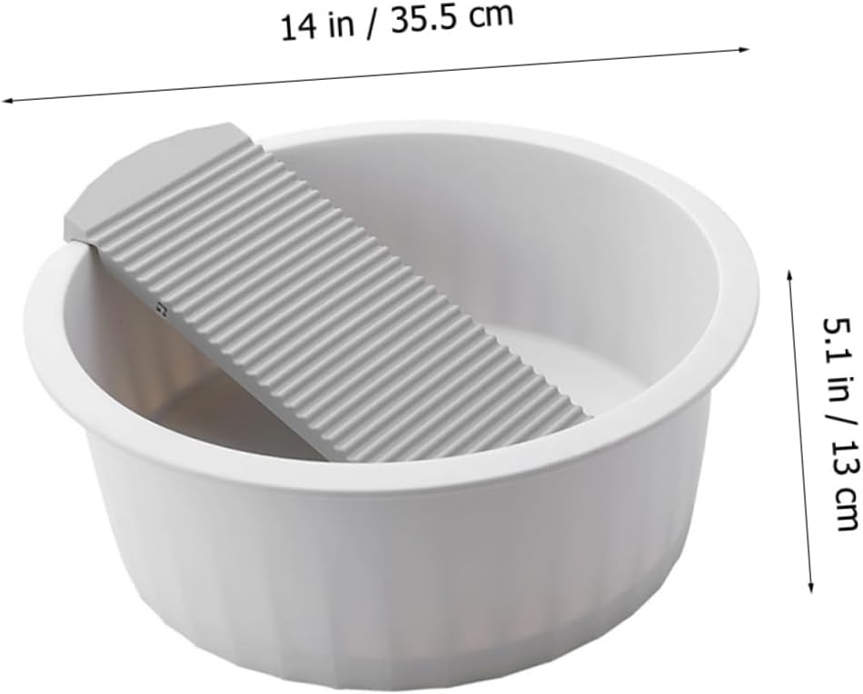 Grey Washbasin Laundry Bin Washboard Plastic Basin for Laundry Clothes Washbasin