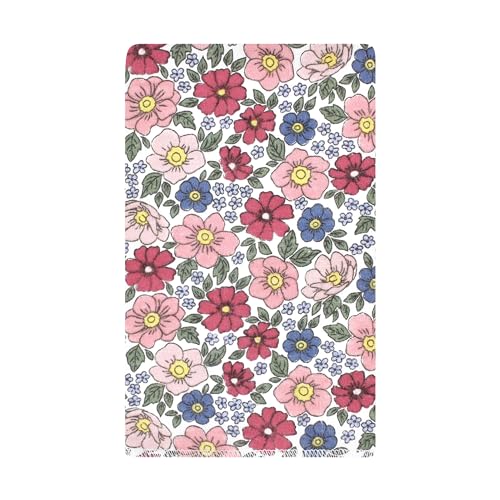 Image of Hudson Baby Unisex Baby Cotton Poly Flannel Burp Cloths, Pink Blue Pretty Floral 10 Pack, One Size