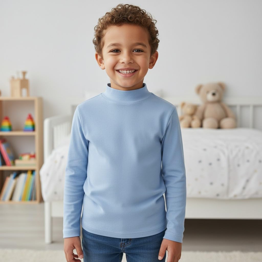 Ellepi Lot de 3 Maillots Fille à Manches Longues en 100% Coton Chaud