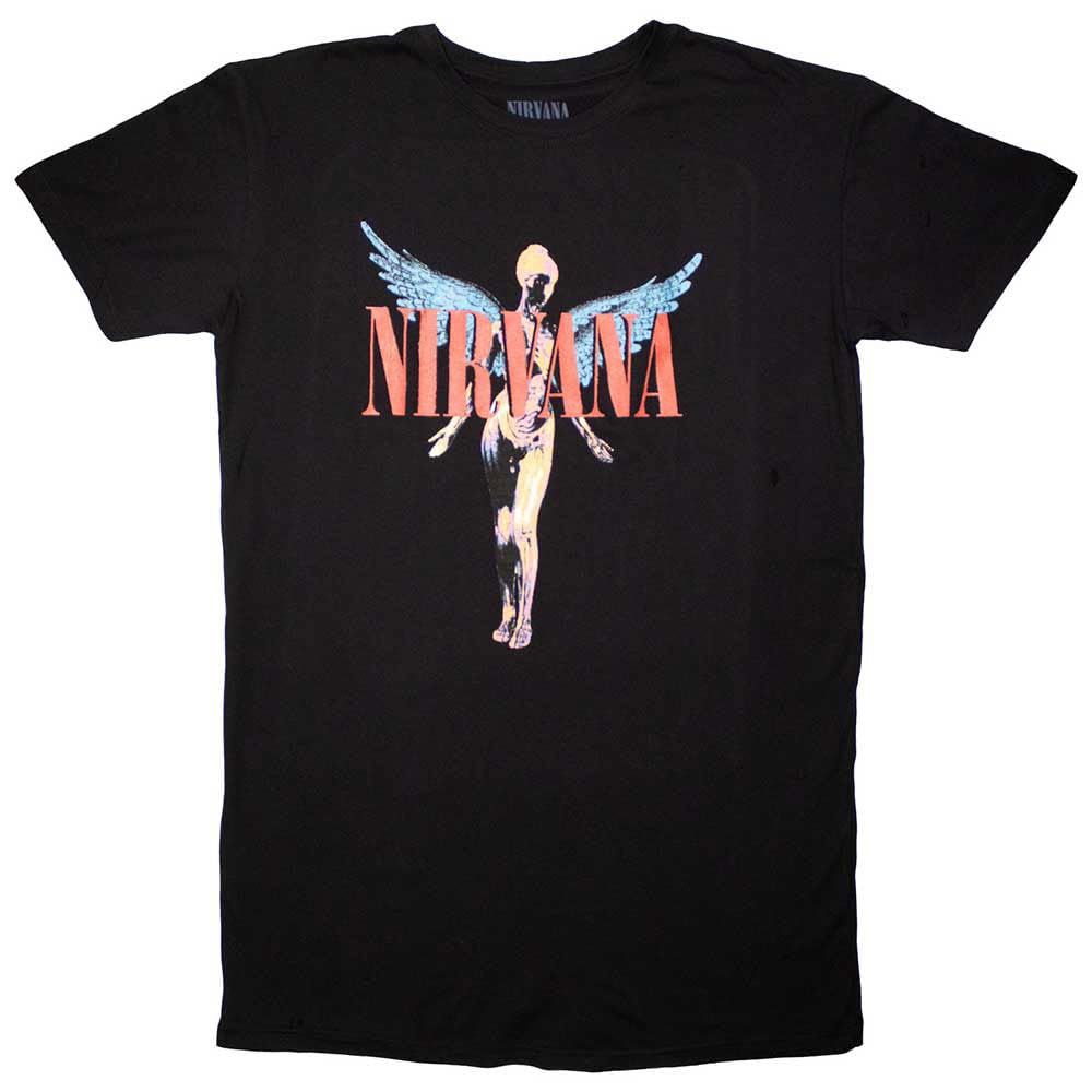 Nirvana Angelic Band Logo T Shirt Dress M Black