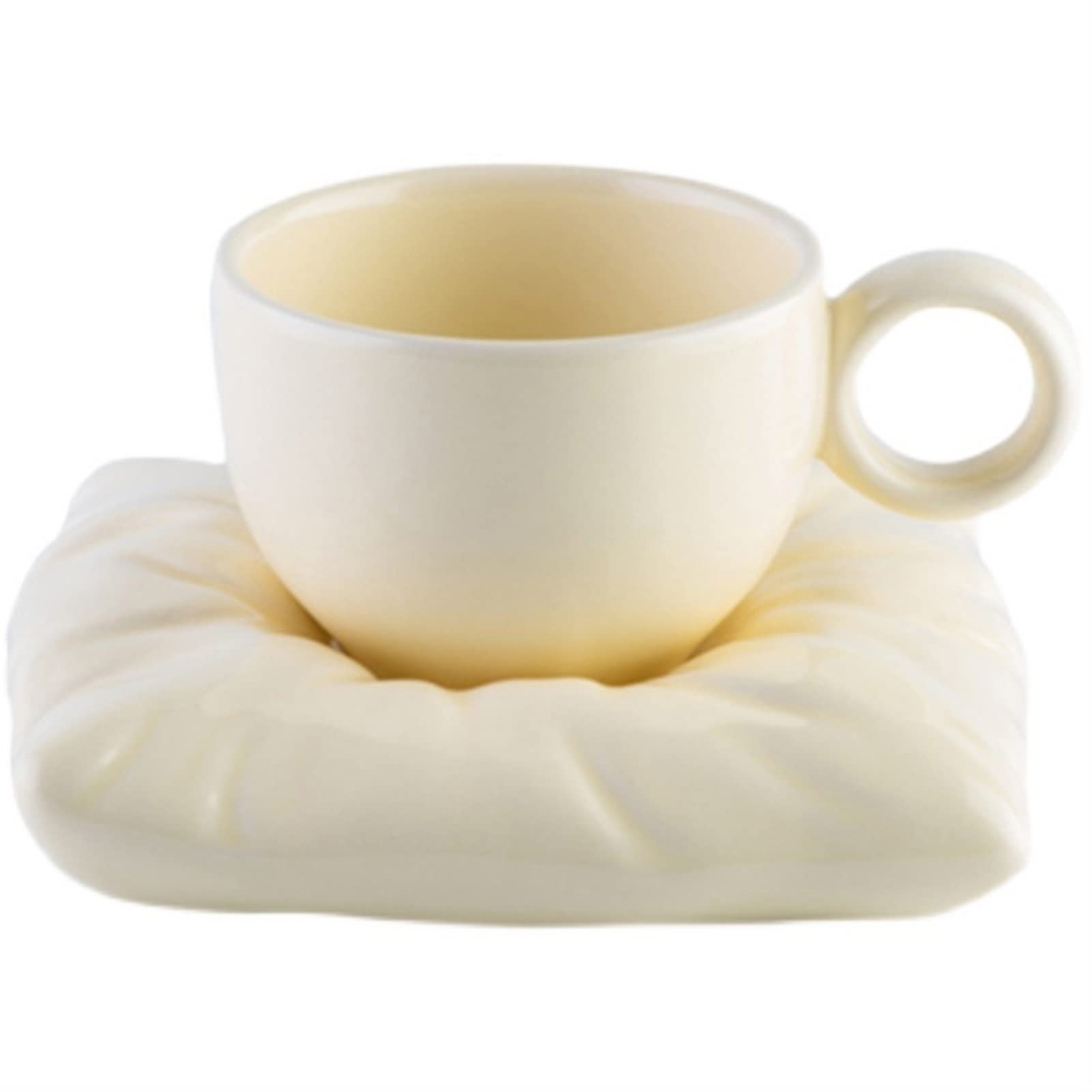 Tazas de Té Bolsa de almohada creativa nórdica Copa de café y platillo Cerámica Copa de té Set Home Office Webware Cumpleaños personalizado Regalos de boda Tazas de Desayuno (Color : F)