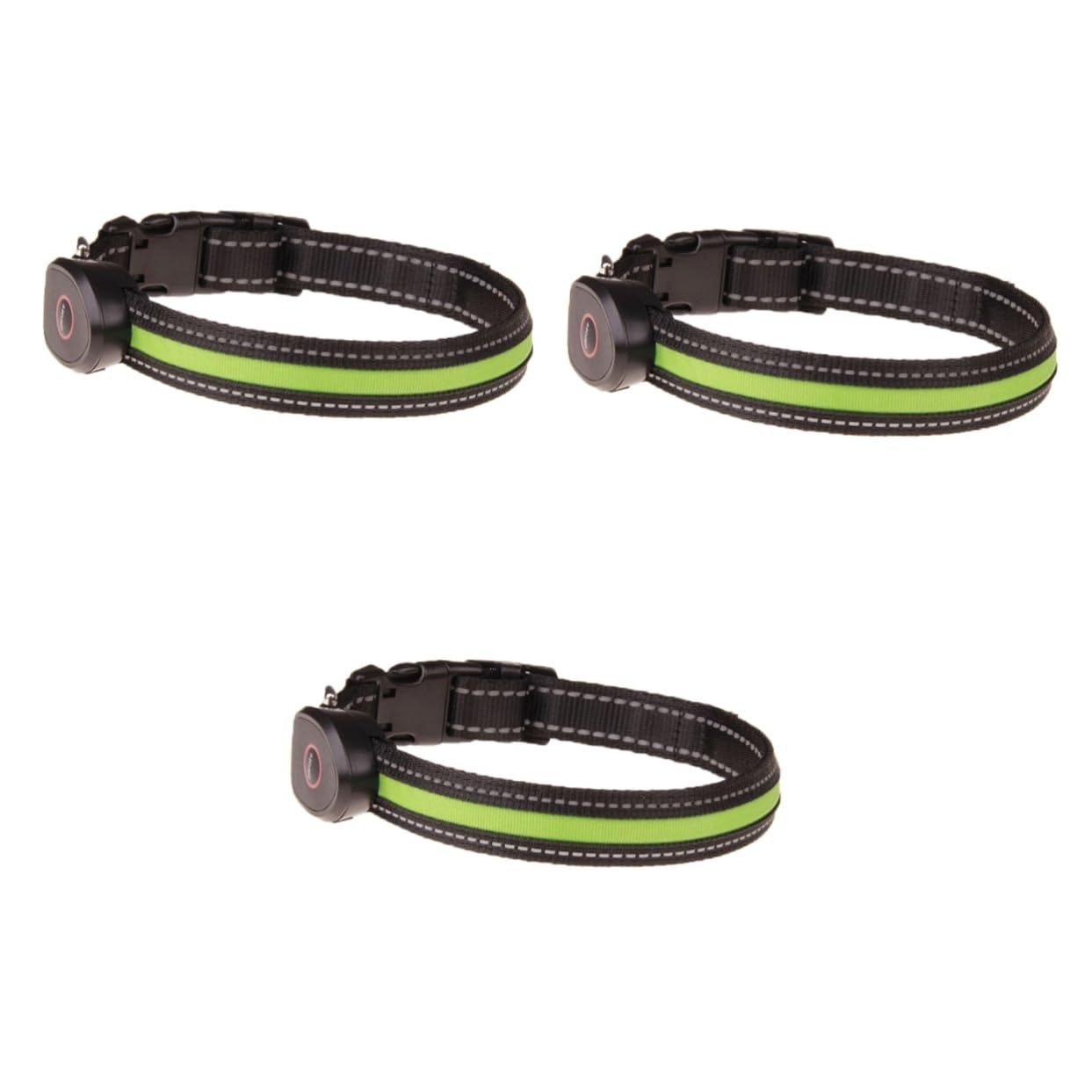 Housoutil Lot De 3 Colliers Lumineux LED pour Chien Accessoire De Sécurité pour Animaux De Compagnie Vert Taille S