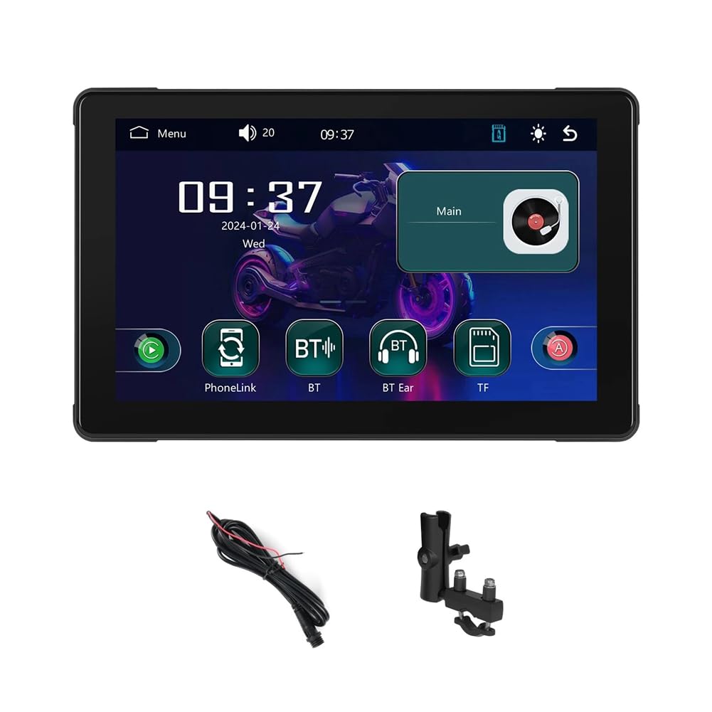 7 Pouces Portable Moto GPS Navigation Étanche Carplay Écran D'Affichage sans Android Moniteur